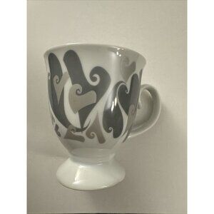 Mary Kay Love Aimer Silver Gray Hearts Pedestal Coffee Mug C33
